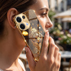 Oppo Reno 13 5G Luxury Tiger Gold Electroplated Glass Case