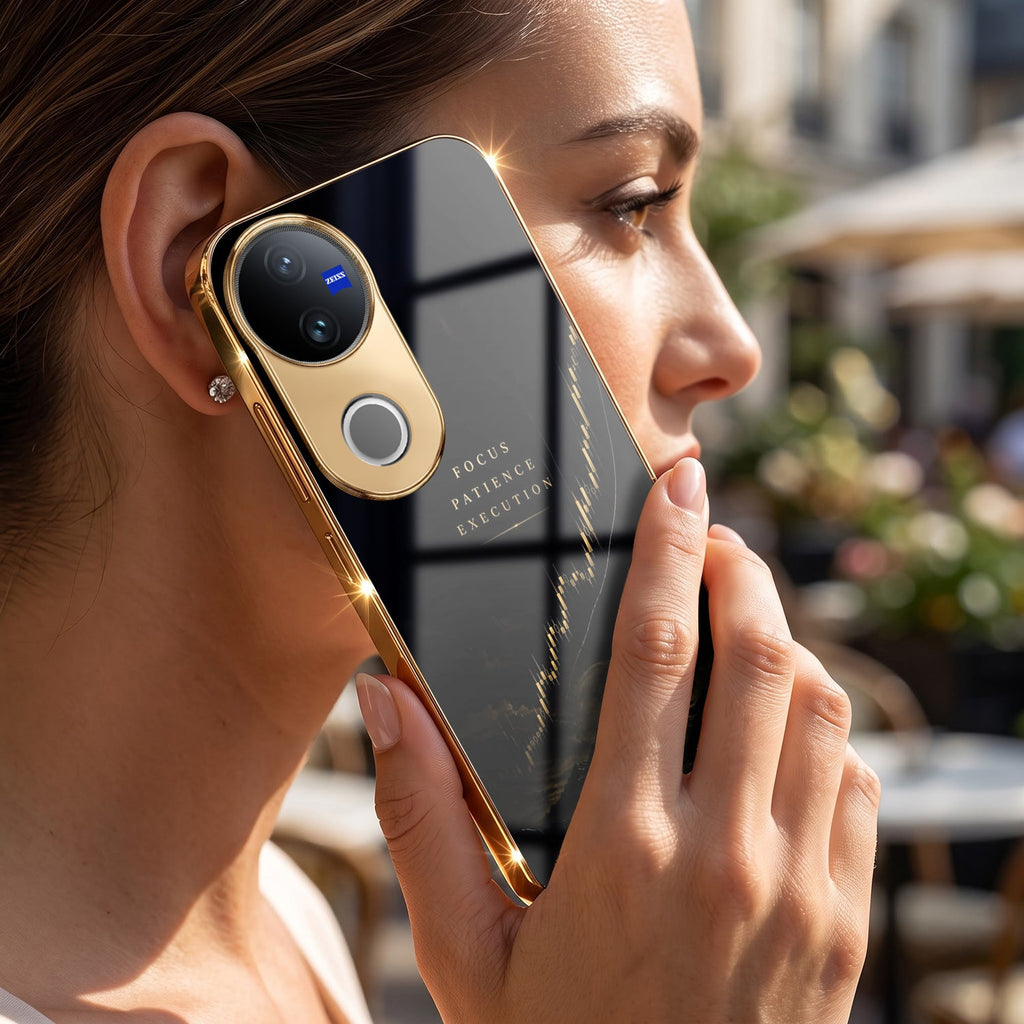 Vivo V50 5G Focus Electroplated Gold Glass Case
