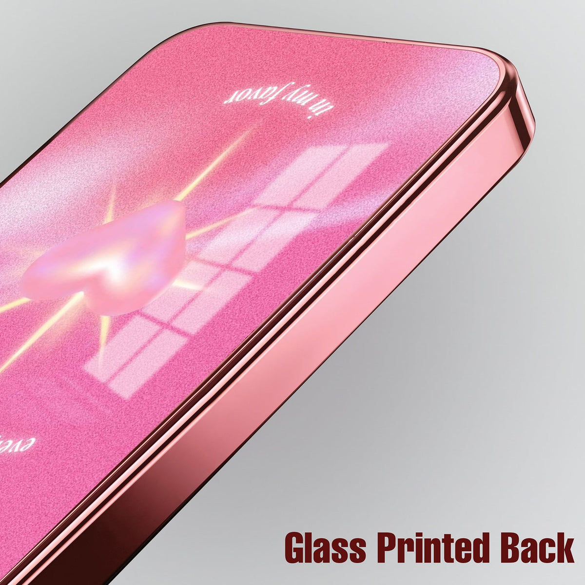 Vivo V40 Pro 5G Luxury Glowing Heart Pink Electroplated Glass Phone Back Case
