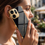 Oppo Reno 14 5G Focus Electroplated Gold Glass Case