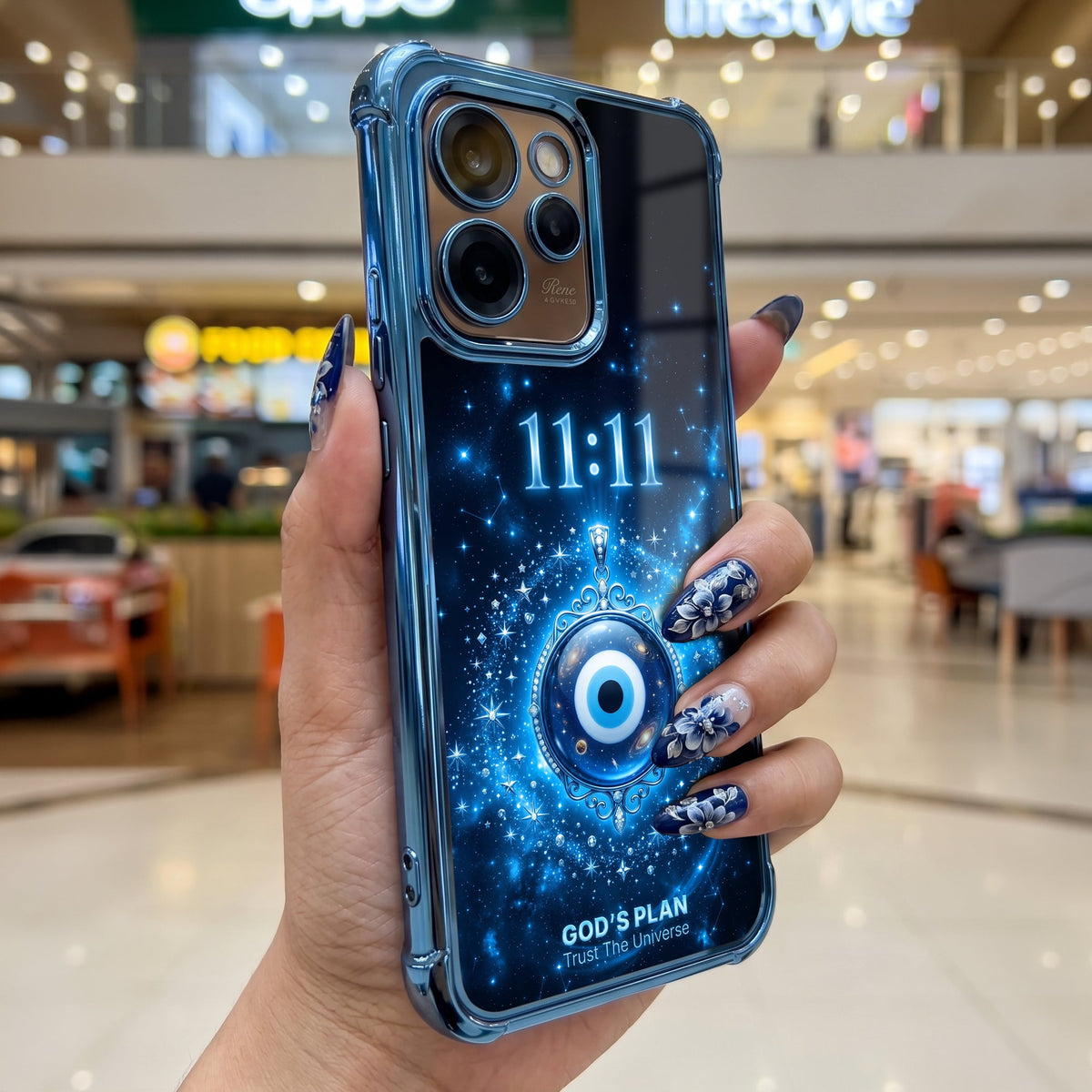 Oppo Reno 15 Pro Mini 5G Premium God’s Plan Evil Eye Airbags Printed Back Case