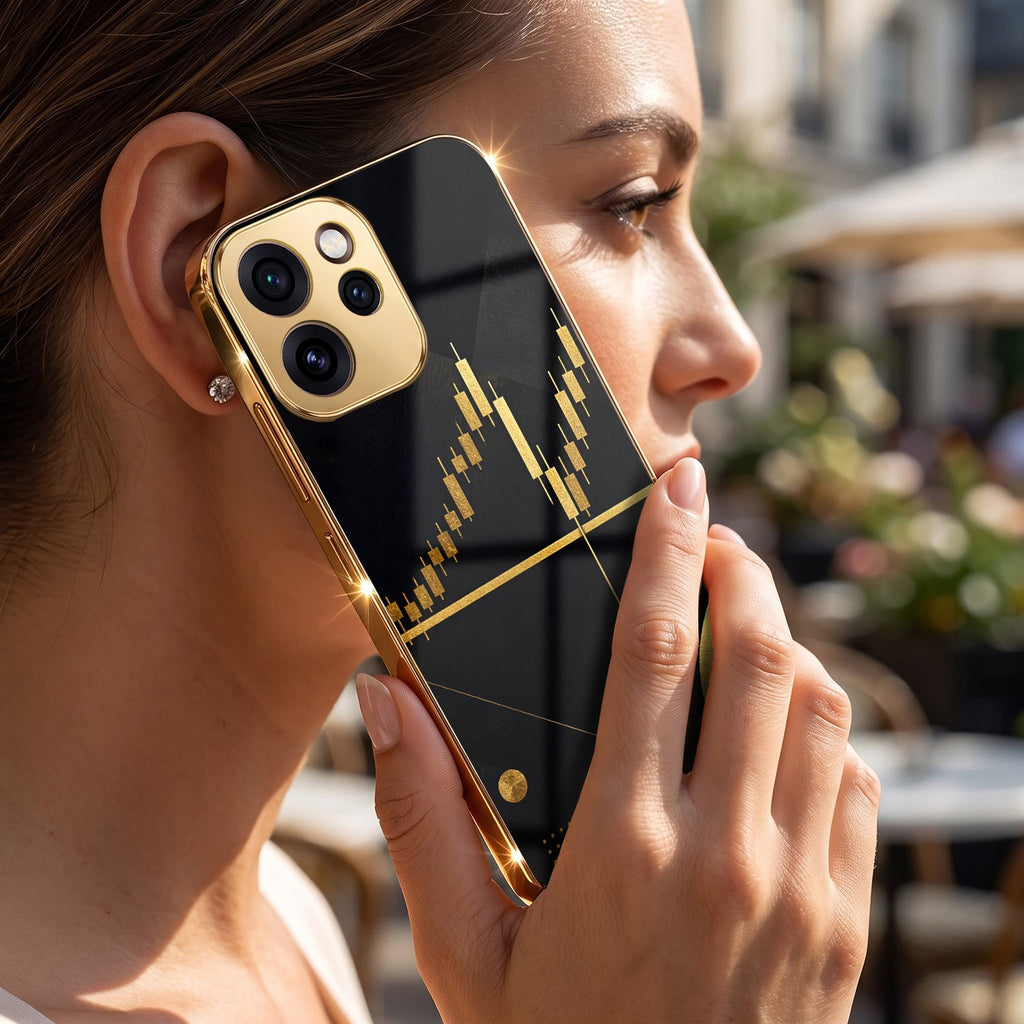 Oppo Reno 15 Mini 5G Trading Candles Gold Electroplated Glass Case