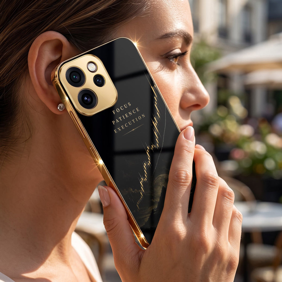 Oppo Reno 15 Mini 5G Focus Electroplated Gold Glass Case