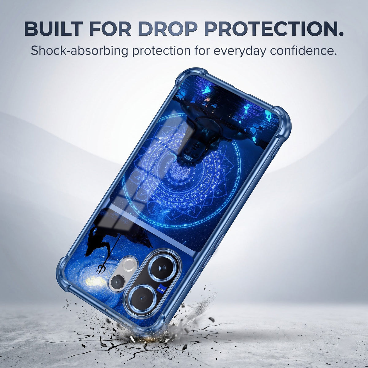 Vivo V60 5G Adiyogi Dual-Tone Transparent Blue Airbags Case