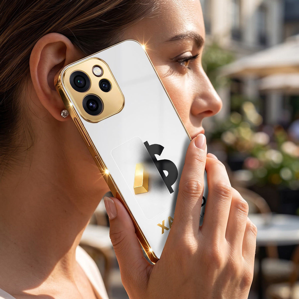 Oppo Reno 15 Mini 5G Luxury XAU/USD Gold Electroplated Glass Case