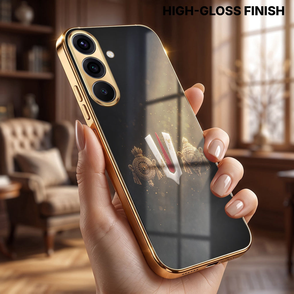 Samsung Galaxy A56 5G Royal Heritage Edition Gold Electroplated Glass Phone Back Case