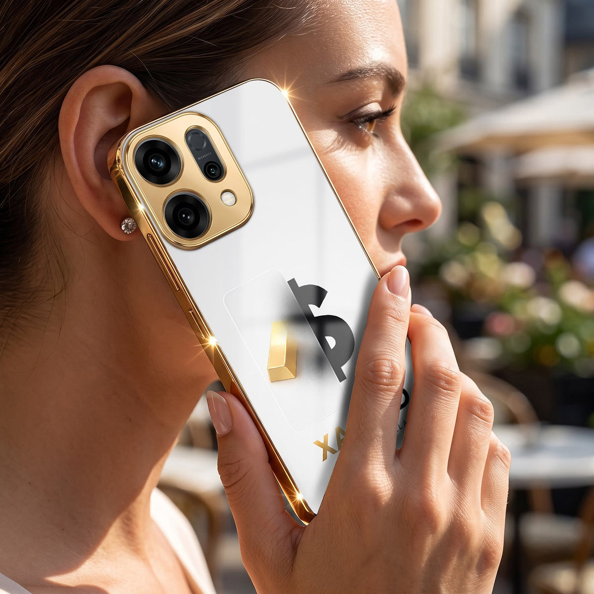Oppo Reno 14 5G Luxury XAU/USD Gold Electroplated Glass Case