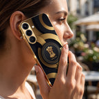 Samsung Galaxy A36 5G Royal Emblem Gold Electroplated Glass Phone Back Case