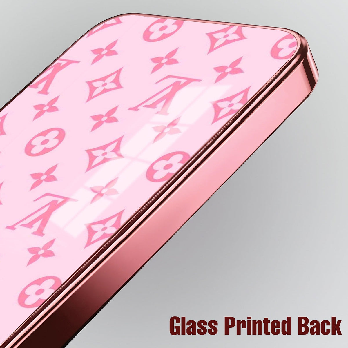 Vivo V70 5G Luxury Monogram Pink Electroplated Glass Phone Back Case