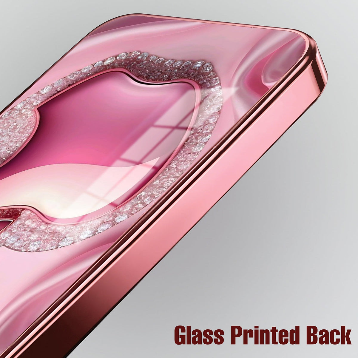 Samsung Galaxy A36 5G Luxury Apple Logo Pink Electroplated Glass Phone Back Case