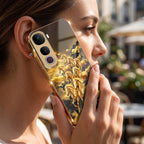 Vivo Y400 Pro 5G Horses Royal Glory Gold Electroplated Glass Phone Back Case
