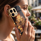 Oppo Find X9 5G Lord Narasimha Gold Electroplated Glass Phone Back Case