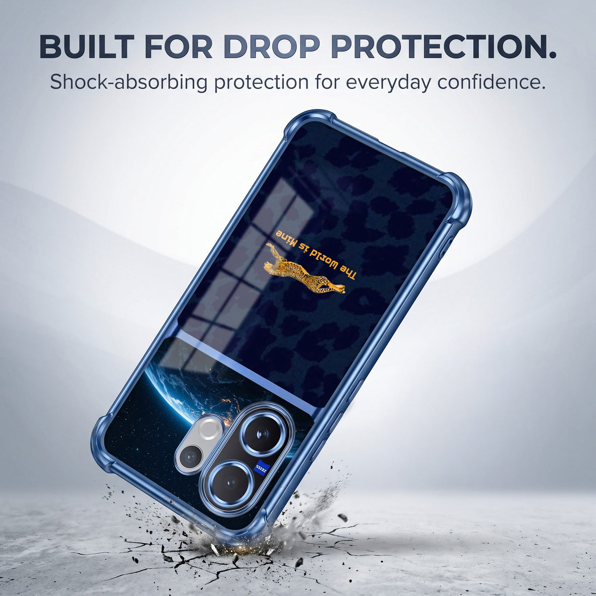 Vivo V60 5G World Is Mine Dual-Tone Transparent Blue Airbags Case