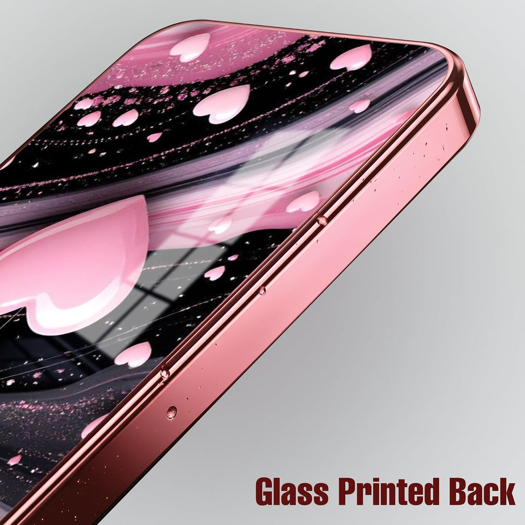Vivo V70 FE 5G Love Sparkle Pink Electroplated Glass Phone Back Case