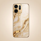 Oppo Reno 14 5G Marvel Texture Gold Electroplated Glass Phone Back Case