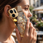 Oppo Reno 14 5G Luxury Tiger Gold Electroplated Glass Case
