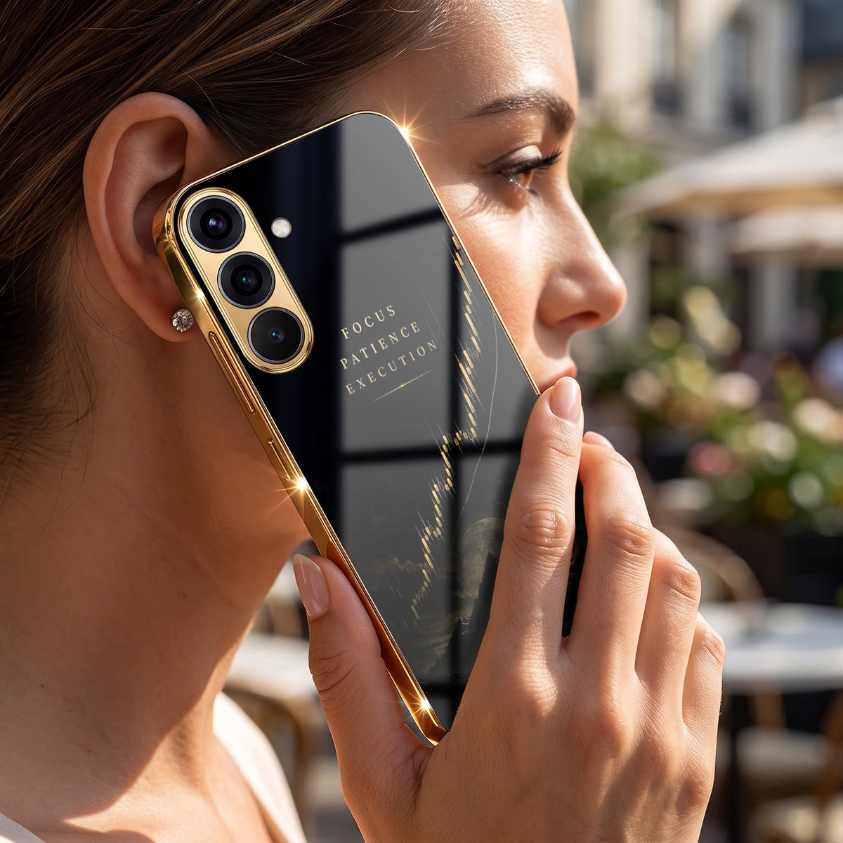 Samsung Galaxy A56 5G Focus Gold Electroplated Glass Phone Back Case