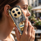 Vivo X300 Pro 5G Golden BMW Gold Electroplated Glass Phone Back Case