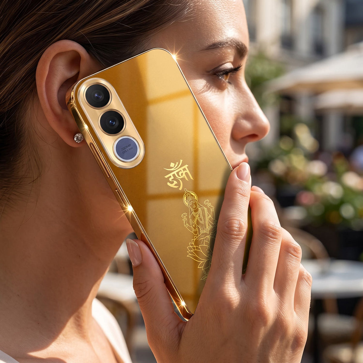OnePlus 13s 5G Shree Lakshmi Divine Gold Electroplated Glass Phone Back Case