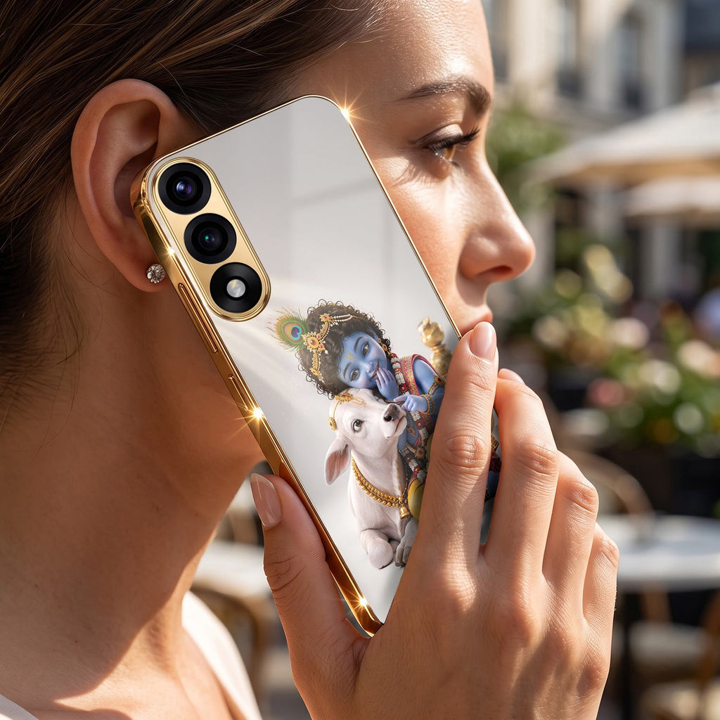 OnePlus Nord 5 5G Bal Krishna Blessings Gold Electroplated Glass Phone Back Case