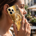 Oppo Reno 15 5G Golden Horse Sparkle Gold Electroplated Glass Phone Back Case