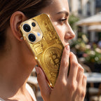 Oppo Reno 13 5G Bitcoin Gold Electroplated Glass Phone Back Case