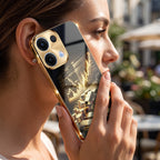 Oppo Reno 13 5G Luxury Wealth Trader Gold Electroplated Glass Case
