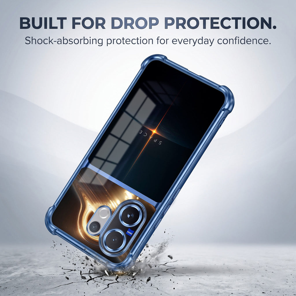 Vivo V60 5G Space Dual-Tone Transparent Blue Airbags Case