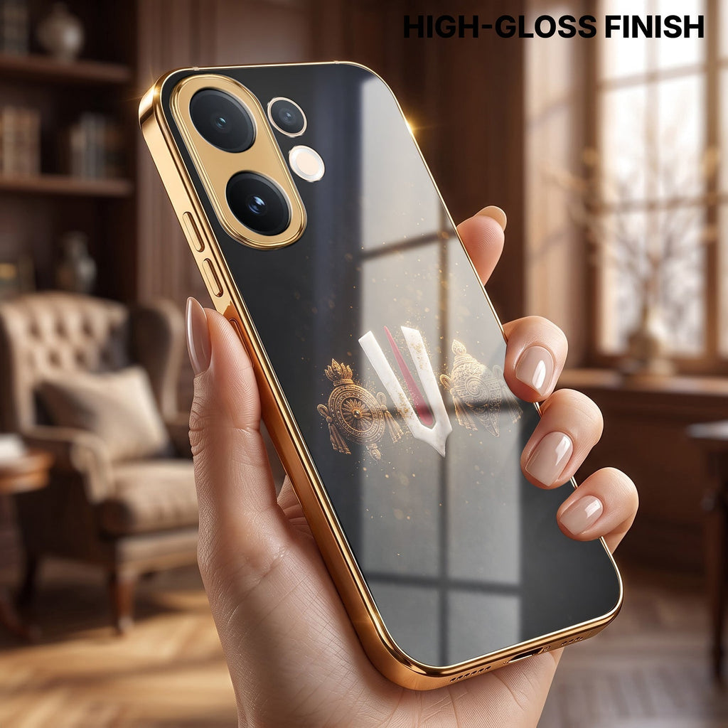 Vivo T4 Pro 5G Royal Heritage Edition Gold Electroplated Glass Phone Back Case