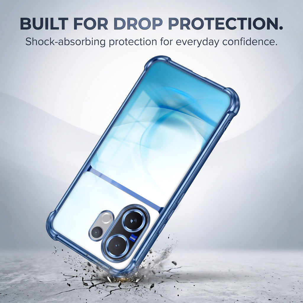Vivo V60 5G Crystal Blue Dual-Tone Transparent Blue Airbags Case
