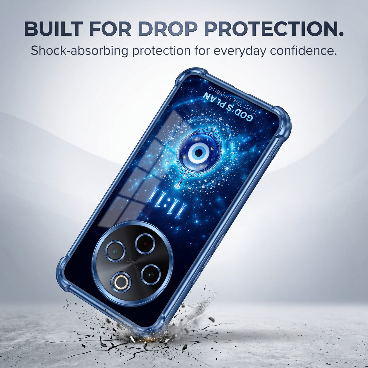 Vivo T4 5G Premium God’s Plan Evil Eye Blue Airbags Printed Back Case