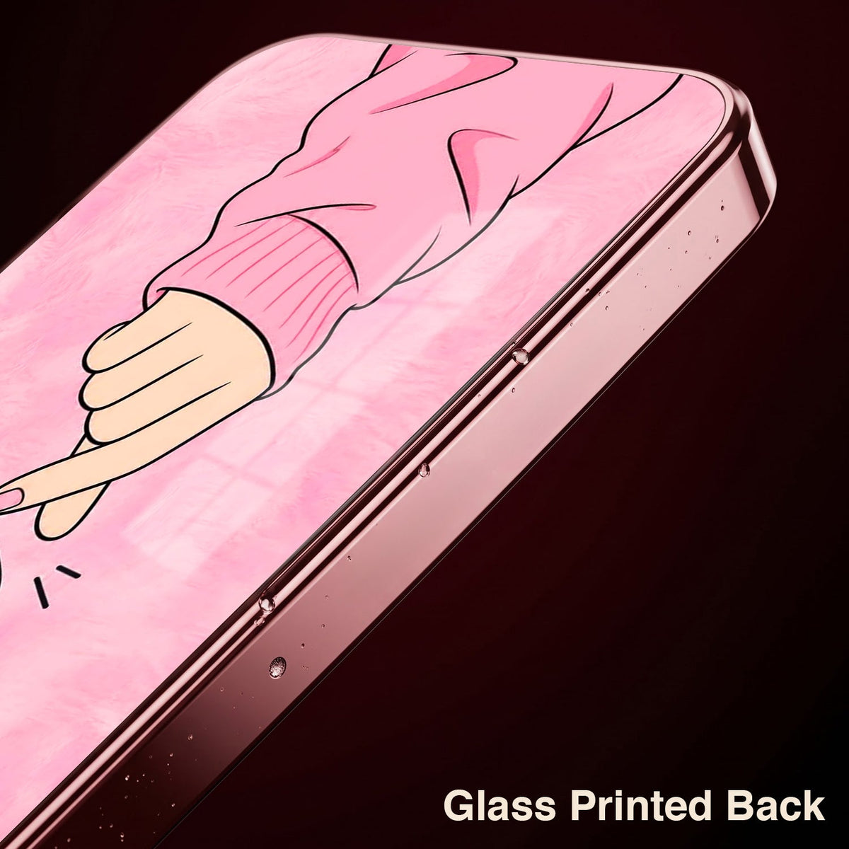 Oppo Reno 14 5G Luxury Heart Pink Electroplated Glass Phone Back Case