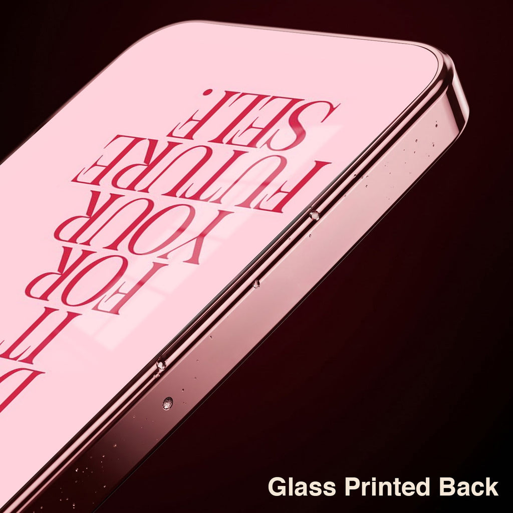 Oppo Reno 14 5G  Future Self Pink Electroplated Glass Phone Back Case