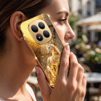 Redmi Note 15 Pro+ 5G Golden Horse Sparkle Gold Electroplated Glass Phone Back Case