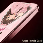 Oppo Reno 14 5G Luxury Anime Girl Pink Electroplated Glass Phone Back Case
