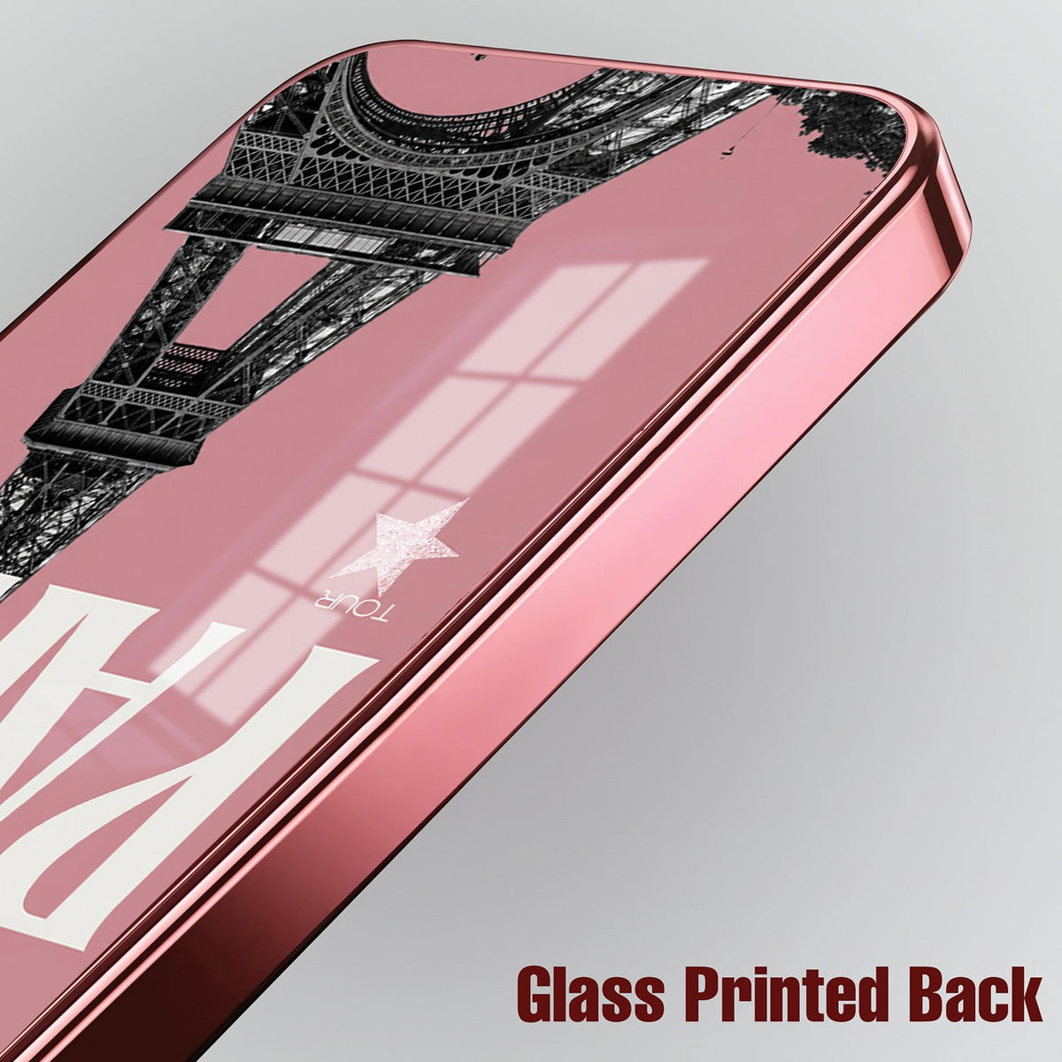 Samsung Galaxy A36 5G Luxury Paris Tower Pink Electroplated Glass Phone Back Case