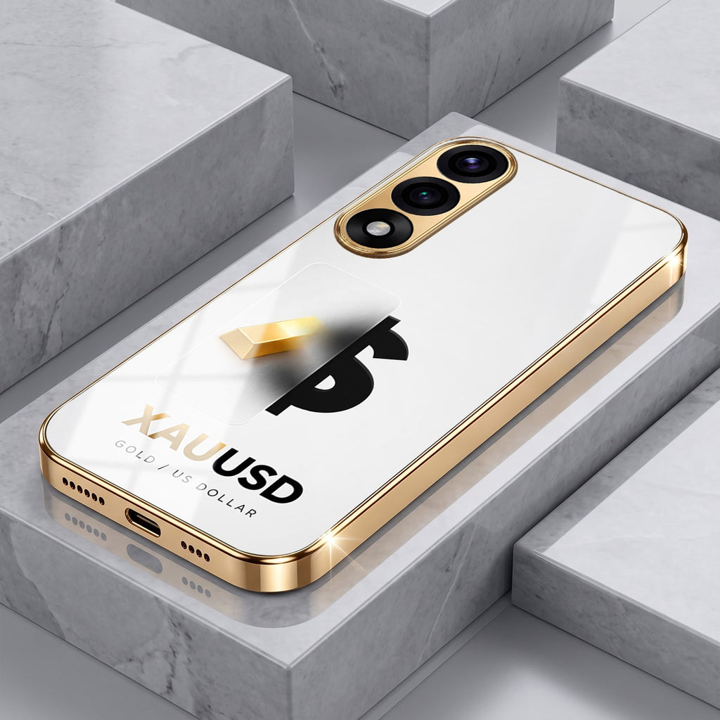 Oneplus Nord 5 5G Luxury XAU/USD Gold Electroplated Glass Phone Back Case
