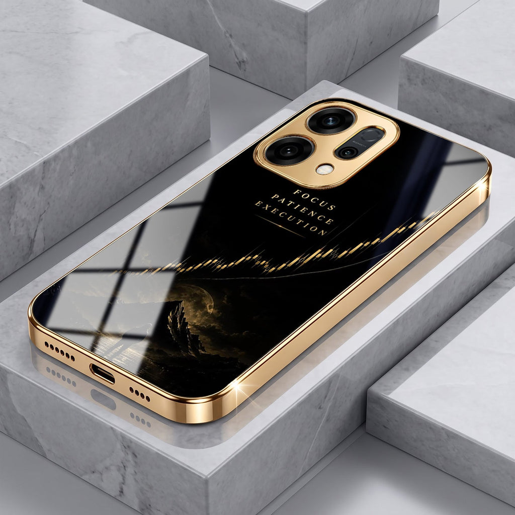 Oppo Reno 14 5G Focus Electroplated Gold Glass Case