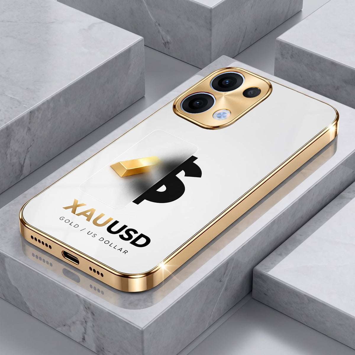 Oppo Reno 13 5G Luxury XAU/USD Gold Electroplated Glass Case