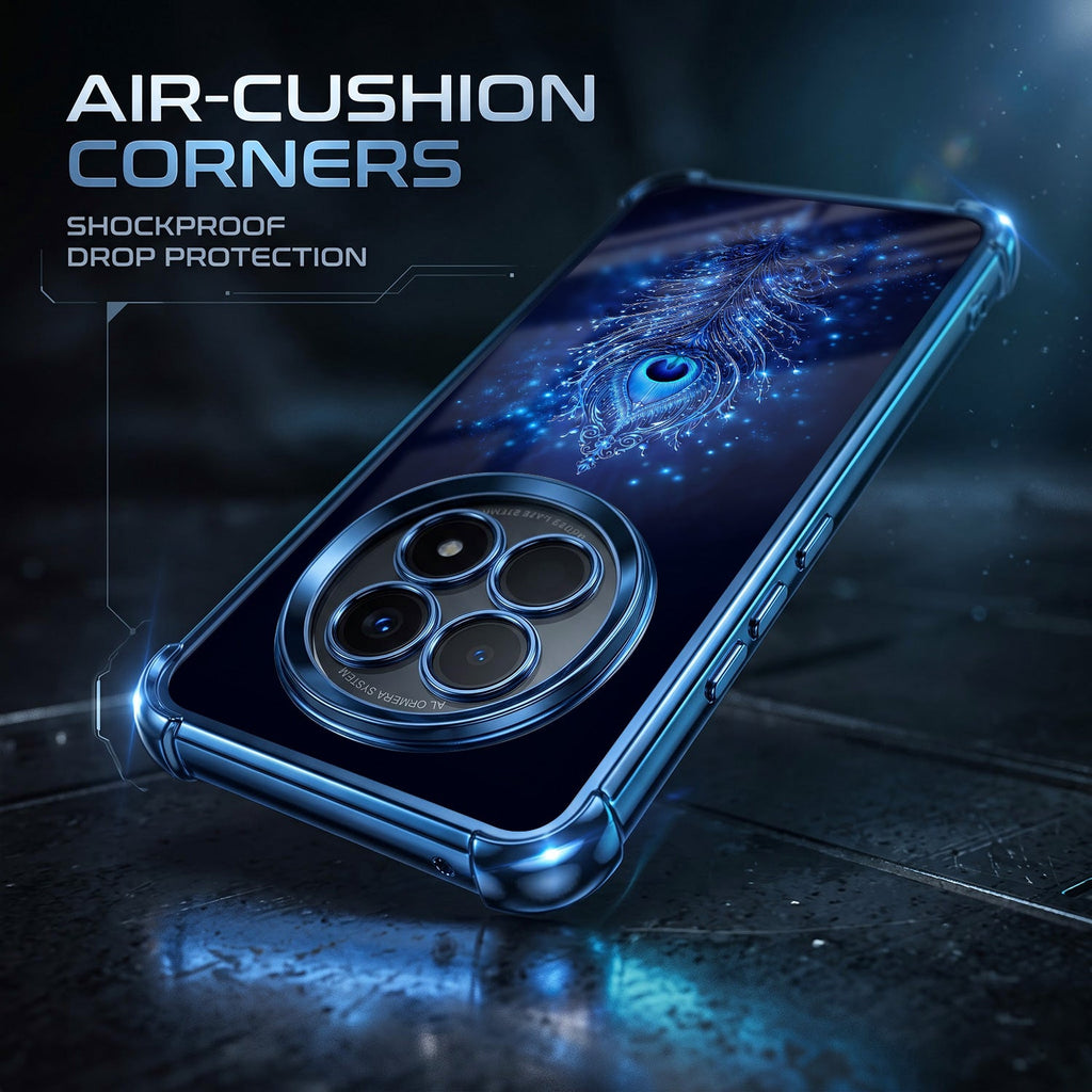 Oppo F29 5G Premium Peacock Feather Blue Airbags Printed Back Case