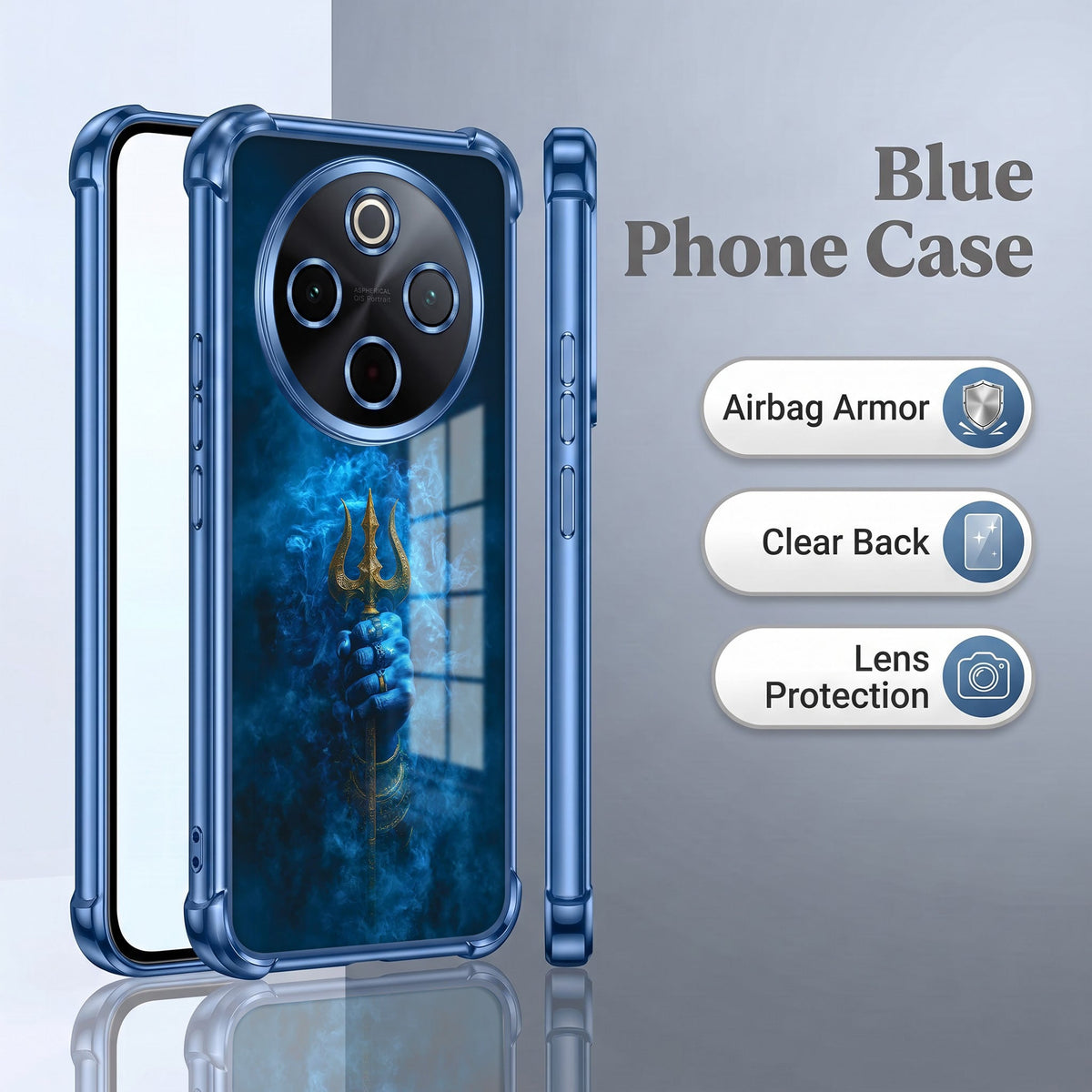 Vivo T4 5G Premium Shiv Trishul Blue Airbags Printed Back Case
