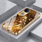 Oppo Reno 15 Mini 5G Luxury Tiger Gold Electroplated Glass Case