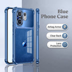 Vivo V60 5G Apple Blue Glitter Dual-Tone Transparent Blue Airbags Case