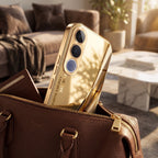 Vivo V70 FE 5G Luxury Infinity Energy Gold Electroplated Glass Phone Case