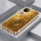 Vivo T4R 5G Bitcoin Gold Electroplated Glass Phone Back Case