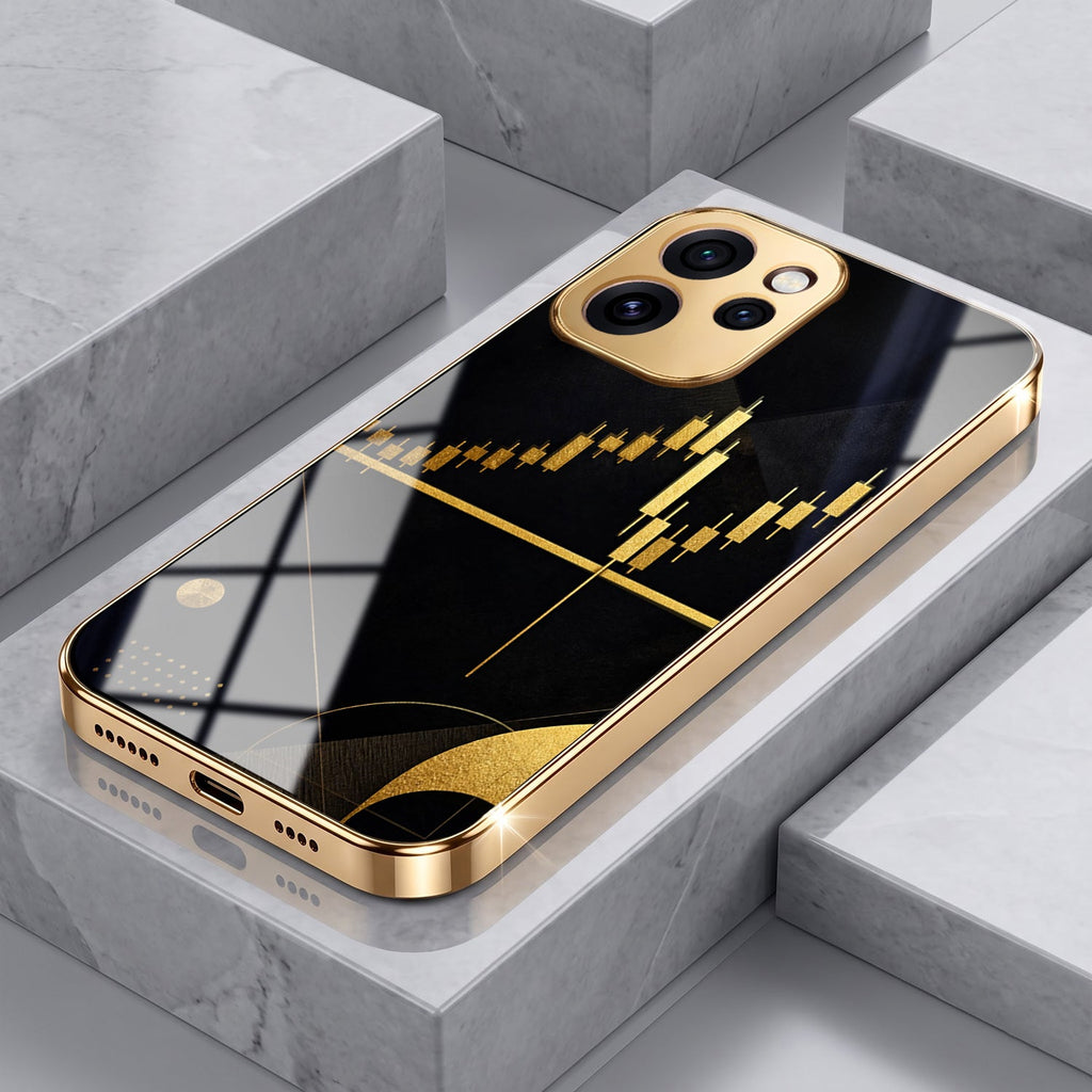 Oppo Reno 15 Mini 5G Trading Candles Gold Electroplated Glass Case