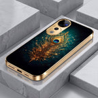 Vivo V40 Pro 5G Golden Peacock Feather Gold Electroplated Glass Phone Back Case