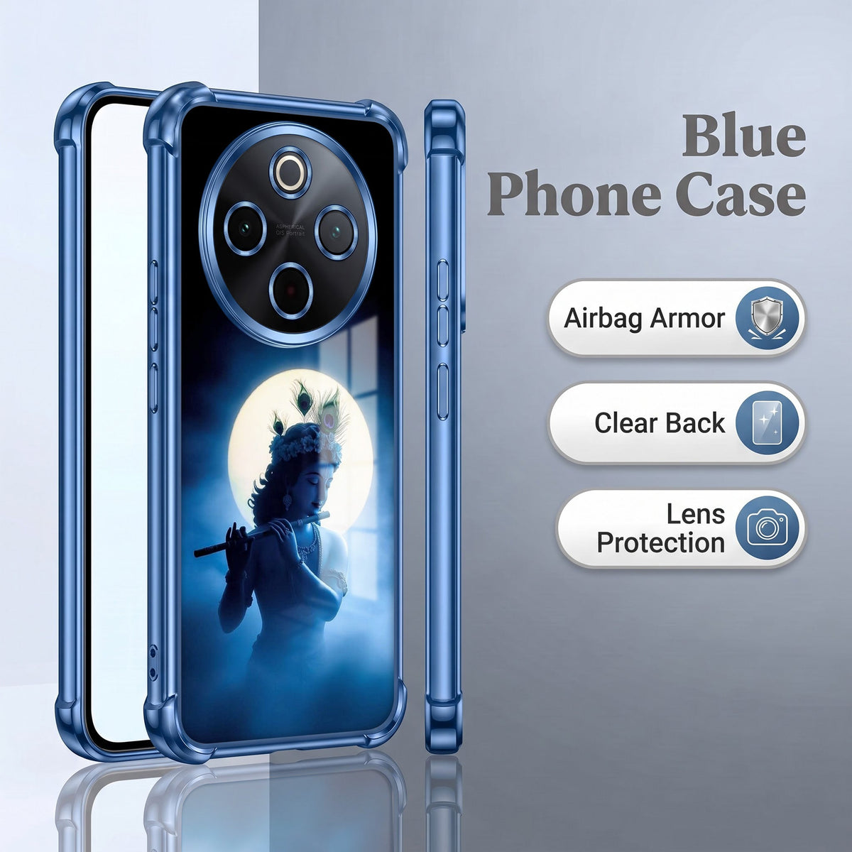 Vivo T4 5G Midnight Krishna Blue Airbags Printed Back Case