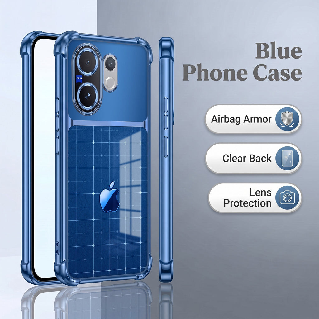Vivo V60 5G Matrix Apple Dual-Tone Transparent Blue Airbags Case