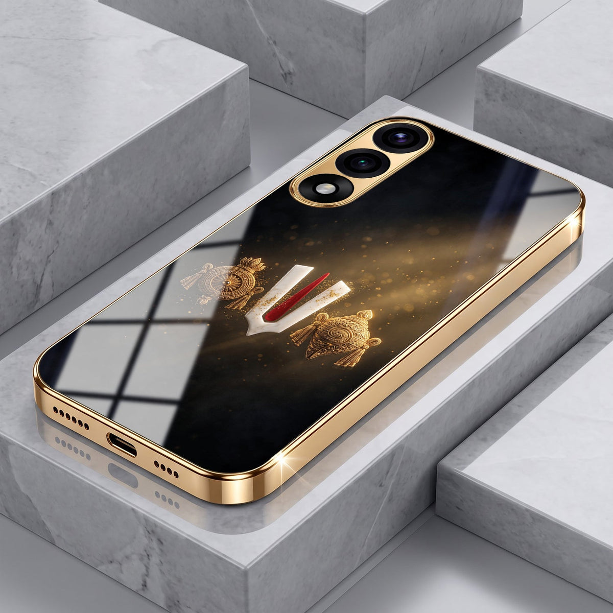 OnePlus Nord 5 5G Royal Heritage Edition Gold Electroplated Glass Phone Back Case